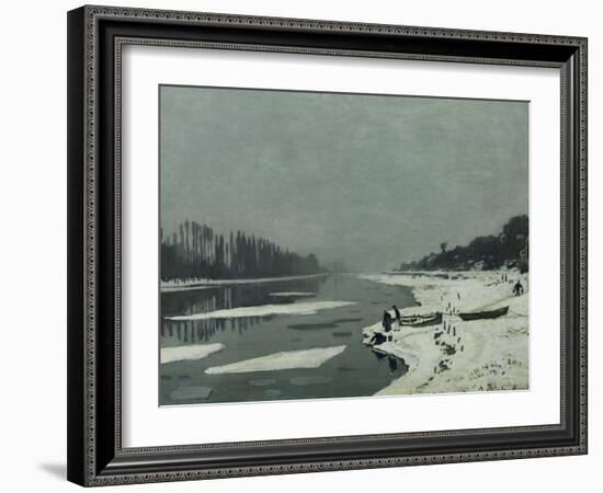 Ice Floes on the Seine at Bougival, Around 1867-Claude Monet-Framed Giclee Print