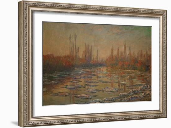 Ice Flows on the Seine, 1880-Claude Monet-Framed Giclee Print