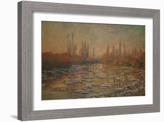 Ice Flows on the Seine, 1880-Claude Monet-Framed Giclee Print