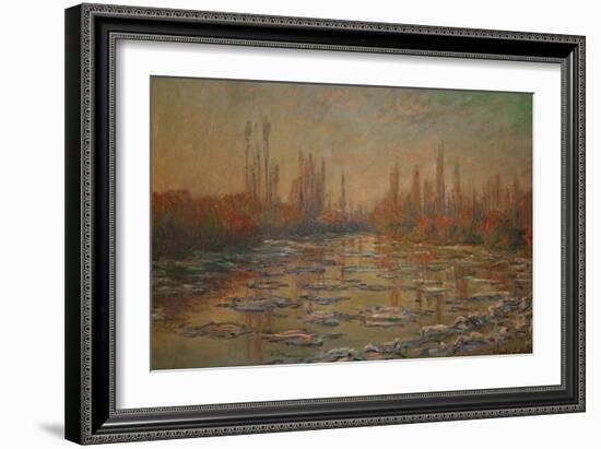 Ice Flows on the Seine, 1880-Claude Monet-Framed Giclee Print