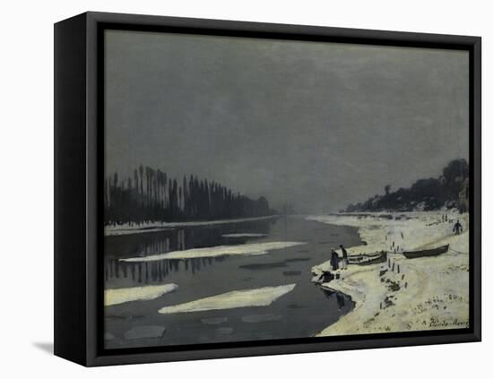 Ice Flows on the Seine at Bougival, Ca. 1870-Claude Monet-Framed Stretched Canvas