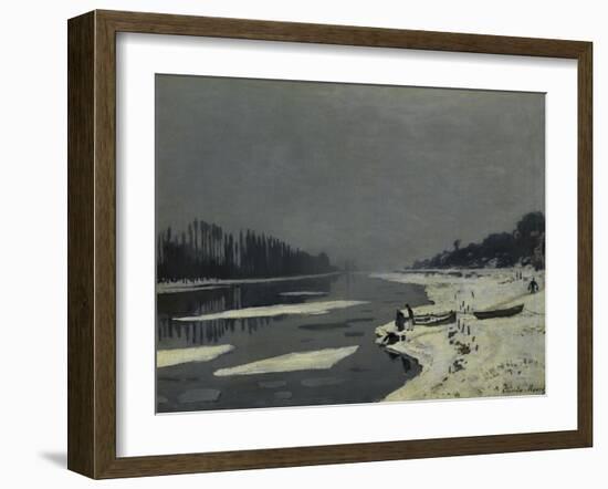 Ice Flows on the Seine at Bougival, Ca. 1870-Claude Monet-Framed Art Print