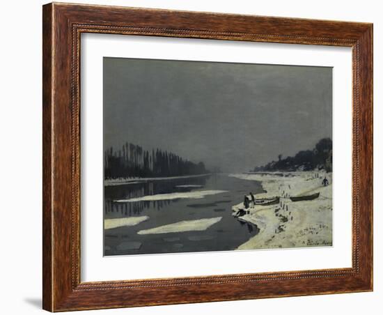 Ice Flows on the Seine at Bougival, Ca. 1870-Claude Monet-Framed Art Print