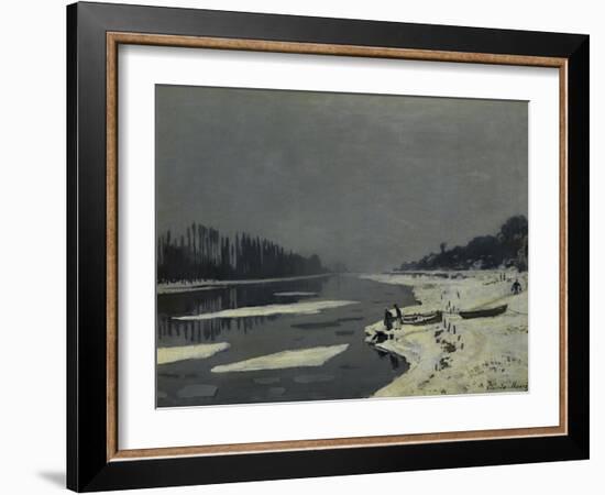 Ice Flows on the Seine at Bougival, Ca. 1870-Claude Monet-Framed Art Print