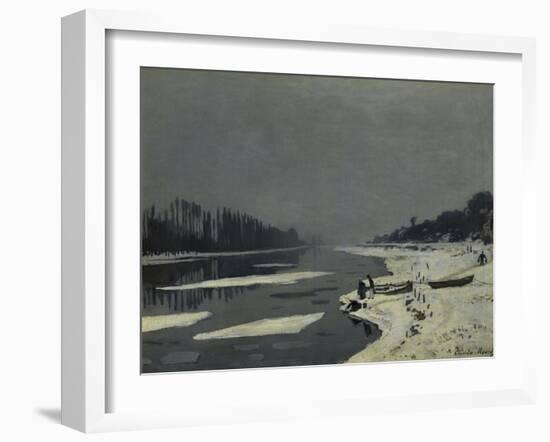 Ice Flows on the Seine at Bougival, Ca. 1870-Claude Monet-Framed Art Print