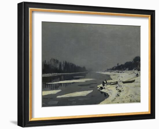 Ice Flows on the Seine at Bougival, Ca. 1870-Claude Monet-Framed Art Print