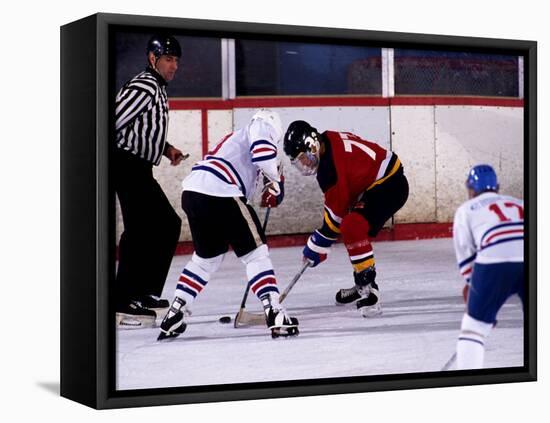 Ice Hockey Face Off, Torronto, Ontario, Canada-Paul Sutton-Framed Premier Image Canvas