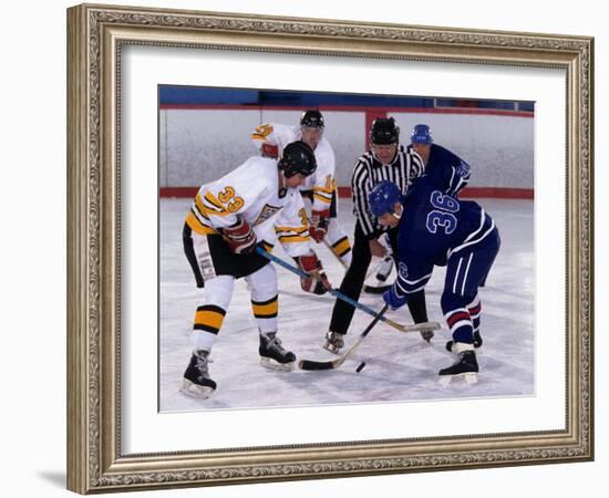 Ice Hockey Face Off, Torronto, Ontario, Canada-Paul Sutton-Framed Photographic Print