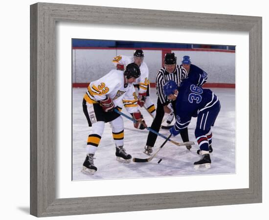 Ice Hockey Face Off, Torronto, Ontario, Canada-Paul Sutton-Framed Photographic Print