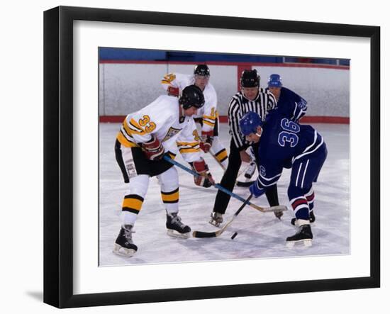 Ice Hockey Face Off, Torronto, Ontario, Canada-Paul Sutton-Framed Photographic Print