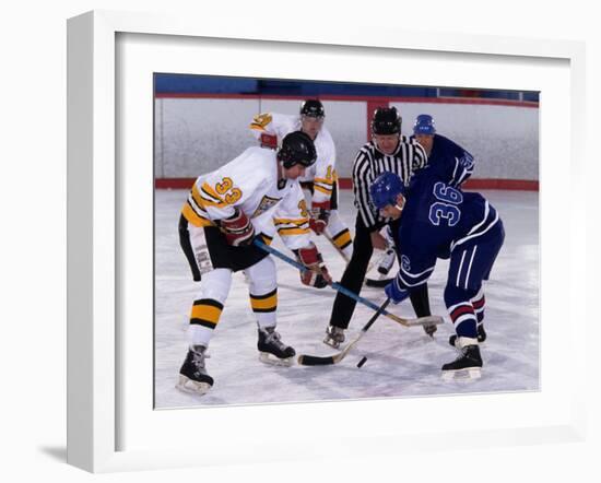 Ice Hockey Face Off, Torronto, Ontario, Canada-Paul Sutton-Framed Photographic Print