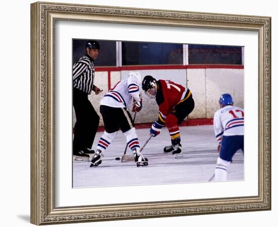 Ice Hockey Face Off, Torronto, Ontario, Canada-Paul Sutton-Framed Photographic Print