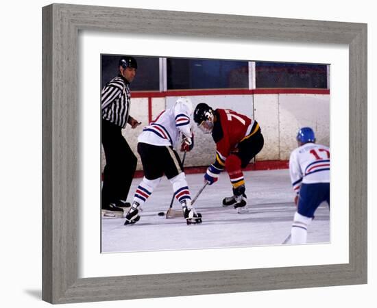 Ice Hockey Face Off, Torronto, Ontario, Canada-Paul Sutton-Framed Photographic Print