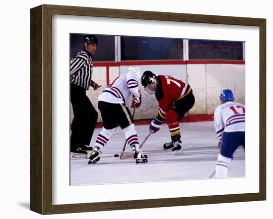 Ice Hockey Face Off, Torronto, Ontario, Canada-Paul Sutton-Framed Photographic Print