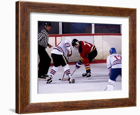 Ice Hockey Face Off, Torronto, Ontario, Canada-Paul Sutton-Framed Photographic Print