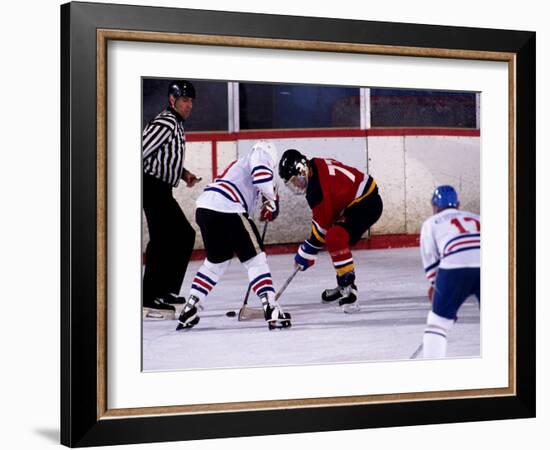 Ice Hockey Face Off, Torronto, Ontario, Canada-Paul Sutton-Framed Photographic Print