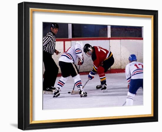 Ice Hockey Face Off, Torronto, Ontario, Canada-Paul Sutton-Framed Photographic Print