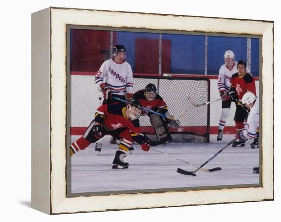 Ice Hockey Game Action-null-Framed Premier Image Canvas