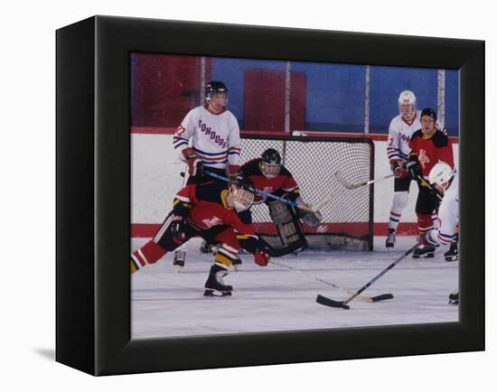 Ice Hockey Game Action-null-Framed Premier Image Canvas