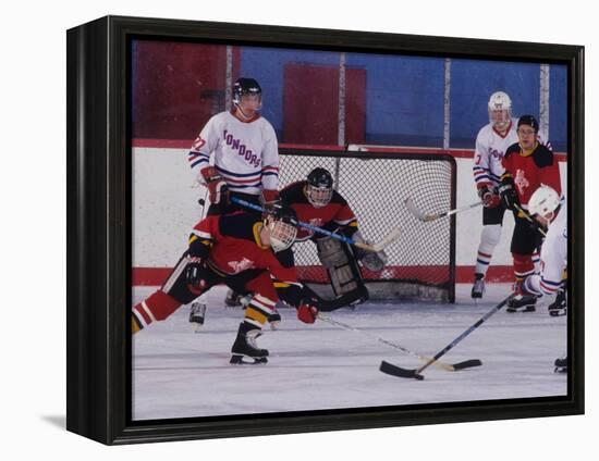 Ice Hockey Game Action-null-Framed Premier Image Canvas