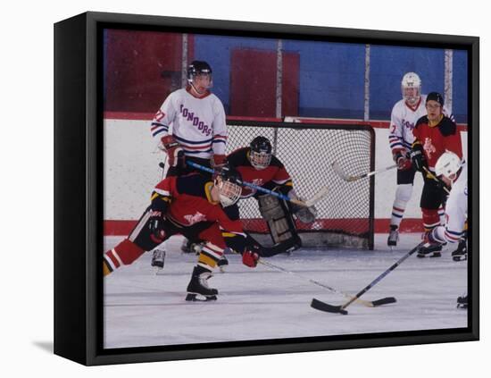 Ice Hockey Game Action-null-Framed Premier Image Canvas