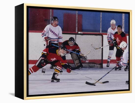 Ice Hockey Game Action-null-Framed Premier Image Canvas