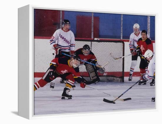 Ice Hockey Game Action-null-Framed Premier Image Canvas