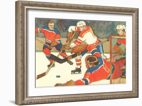 Ice Hockey Game-null-Framed Art Print