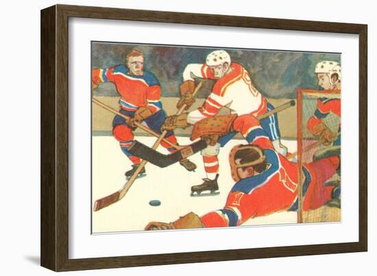 Ice Hockey Game-null-Framed Art Print