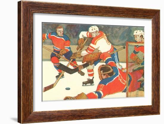 Ice Hockey Game-null-Framed Art Print