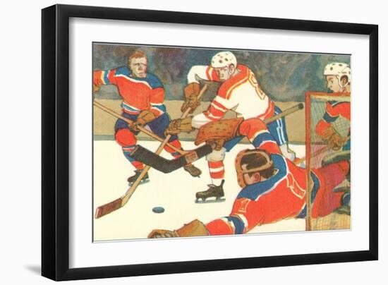 Ice Hockey Game-null-Framed Art Print