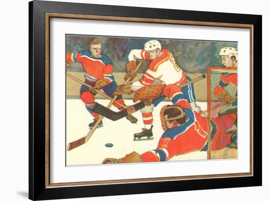 Ice Hockey Game-null-Framed Art Print