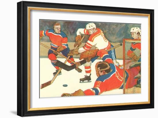 Ice Hockey Game-null-Framed Art Print