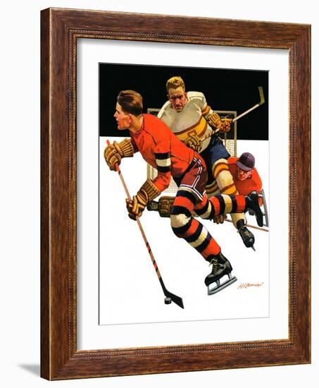 "Ice Hockey Match,"January 18, 1936-Maurice Bower-Framed Giclee Print