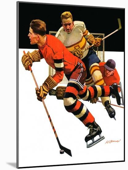 "Ice Hockey Match,"January 18, 1936-Maurice Bower-Mounted Giclee Print