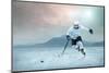 Ice Hockey Player on the Ice, Outdoor.-Andrey Yurlov-Mounted Photographic Print