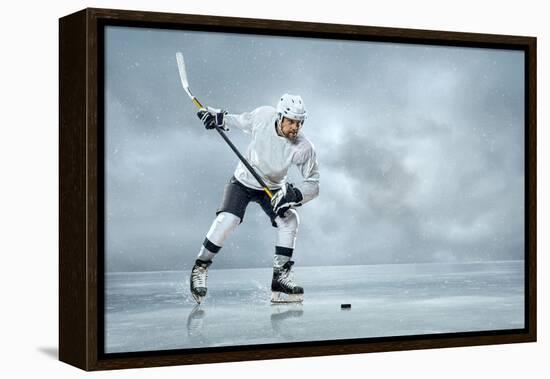 Ice Hockey Player on the Ice-yuran-78-Framed Premier Image Canvas