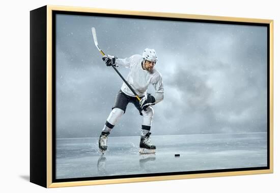 Ice Hockey Player on the Ice-yuran-78-Framed Premier Image Canvas