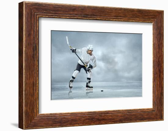 Ice Hockey Player on the Ice-yuran-78-Framed Premium Photographic Print