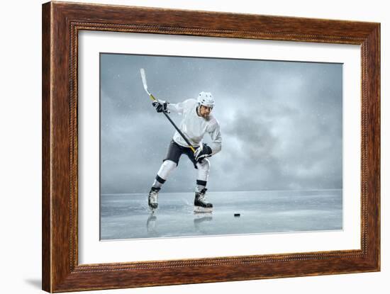 Ice Hockey Player on the Ice-yuran-78-Framed Photographic Print