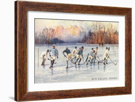 Ice Hockey, Sun Valley, Idaho-null-Framed Premium Giclee Print