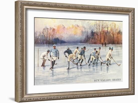 Ice Hockey, Sun Valley, Idaho-null-Framed Art Print