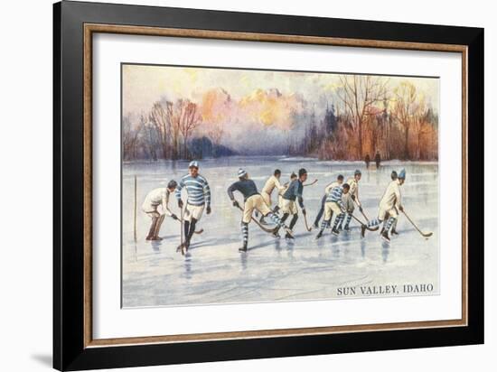 Ice Hockey, Sun Valley, Idaho-null-Framed Art Print