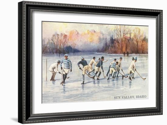 Ice Hockey, Sun Valley, Idaho-null-Framed Art Print