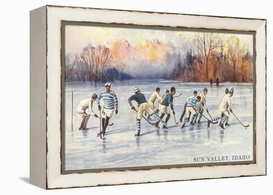 Ice Hockey, Sun Valley, Idaho-null-Framed Stretched Canvas