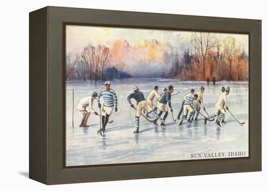 Ice Hockey, Sun Valley, Idaho-null-Framed Stretched Canvas