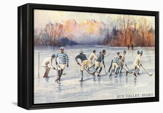 Ice Hockey, Sun Valley, Idaho-null-Framed Stretched Canvas