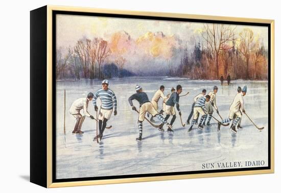 Ice Hockey, Sun Valley, Idaho-null-Framed Stretched Canvas