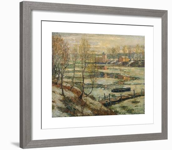 Ice in the River-Ernest Lawson-Framed Premium Giclee Print