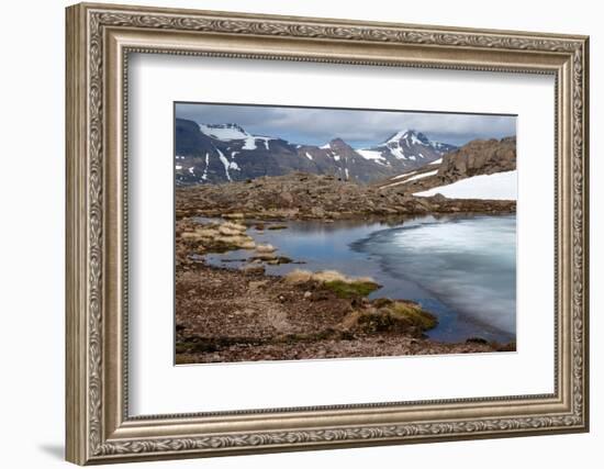 Ice Melting on a Mountain Pass, Strandir, West Fjords, Iceland, Polar Regions-Ethel Davies-Framed Photographic Print